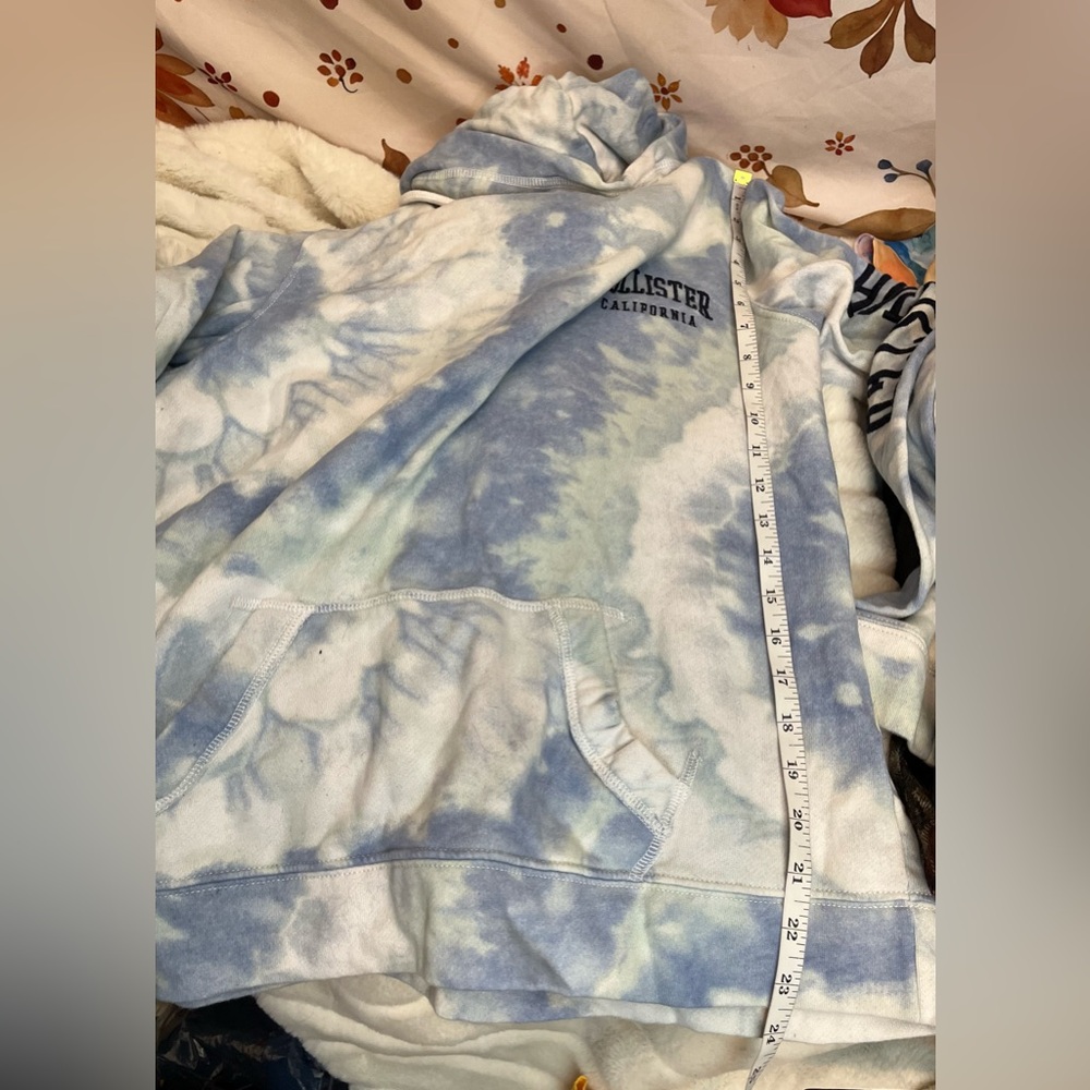 Hollister Women’s L Blue Tie dye Pullover Casual Spring Fall Lounge Hoodie Dorm - Picture 6 of 7